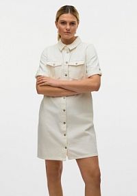 Sukienka jeansowa Vero Moda biała 
