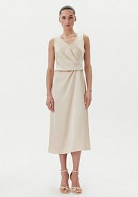 Sukienka koktajlowa Rinascimento beżowa 
