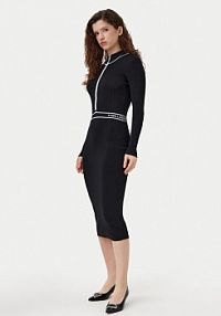 Sukienka dzianinowa KARL LAGERFELD czarna 