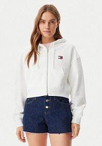 Bluza rozpinana Tommy Jeans biała damska 