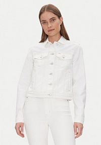 Kurtka jeansowe Tommy Jeans biała damska Jeansowa Classic Trucker Jacket Bi8194 DW0DW20121  Regular Fit
