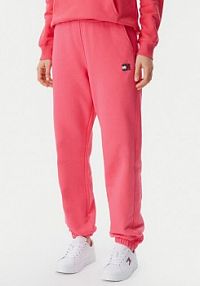 Spodnie dresowe Tommy Jeans różowe damskie 