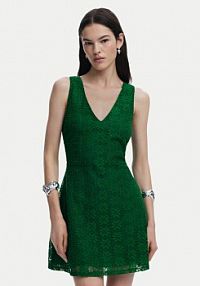 Sukienka koktajlowa Desigual zielona 25SWVW53  Slim Fit