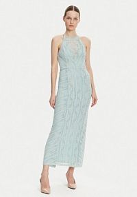 Sukienka koktajlowa Guess niebieska 