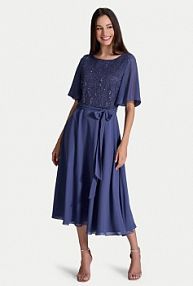 Sukienka koktajlowa Swing niebieska 