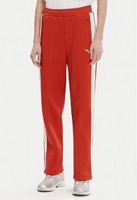 Spodnie dresowe Puma czerwone damskie T7 Always On 629797  Straight Fit