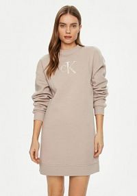 Sukienka dzianinowa Calvin Klein Jeans beżowa 