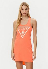 Sukienka codzienna Guess pomarańczowa 