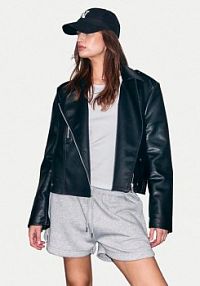 Kurtka skórzana Noisy May czarna damska Z imitacji skóry