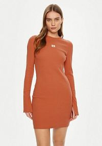 Sukienka codzienna Calvin Klein Jeans pomarańczowa 