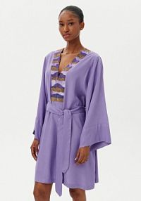 Sukienka letnia LOLA CASADEMUNT fioletowa LS2516035  Regular Fit