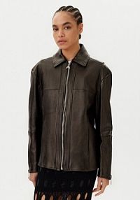 Kurtka skórzana Patrizia Pepe czarna damska 
