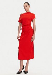 Sukienka koktajlowa French Connection czerwona 71YDO  Slim Fit