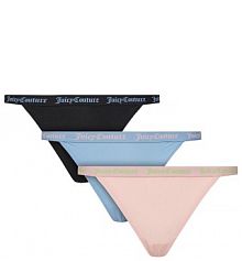 Stringi Juicy Couture wielokolorowe Komplet 3 par stringów