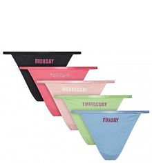 Stringi Juicy Couture wielokolorowe Komplet 5 par stringów