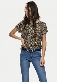 T-shirt ONLY brązowy damski 