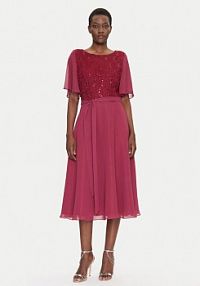 Sukienka koktajlowa Swing bordowy 5AI02500  Regular Fit