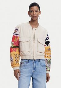Bomberka Desigual beżowa Kurtka bomber Austin 25SWEW51  Regular Fit