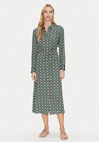 Sukienka Marc O'Polo zielona Koszulowa 500 1208 21033  Regular Fit