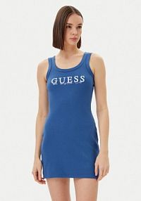 Sukienka codzienna Guess niebieska 