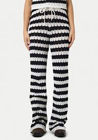 Spodnie eleganckie Noisy May czarne damskie Dzianinowe