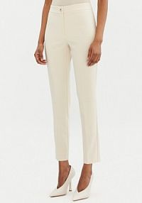 Spodnie eleganckie Rinascimento beżowe damskie Materiałowe