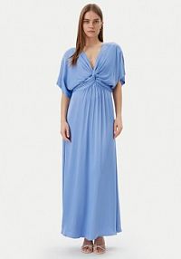 Sukienka wieczorowa LOLA CASADEMUNT niebieska jasna MS2516012 Błękitny Regular Fit