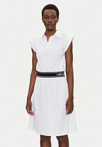 Sukienka codzienna KARL LAGERFELD biała 