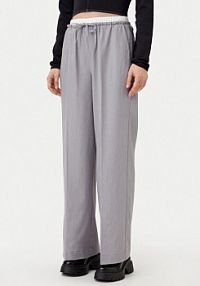 Spodnie eleganckie Noisy May szare damskie Materiałowe