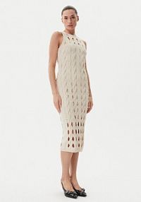 Sukienka dzianinowa PINKO beżowa 