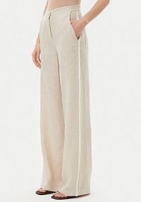 Spodnie eleganckie ICONA beżowe damskie Materiałowe