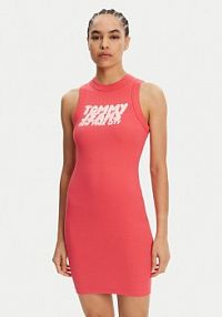 Sukienka codzienna Tommy Jeans różowa 