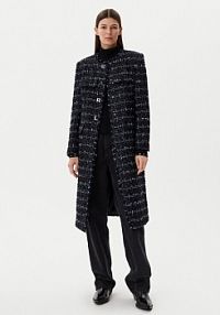 Płaszcz KARL LAGERFELD granatowy damski Przejściowy