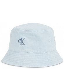 Kapelusz Calvin Klein niebieski jasny damski Embro Monogram Denim Bucket Hat LV04K5021G Błękitny