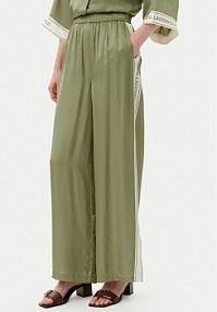 Spodnie eleganckie KARL LAGERFELD zielone damskie Materiałowe