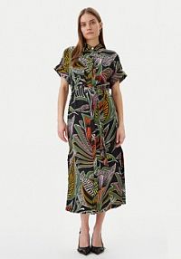 Sukienka LOLA CASADEMUNT zielona Koszulowa