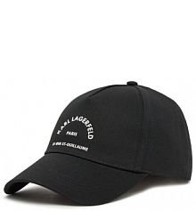 Czapka z daszkiem KARL LAGERFELD czarna damska 