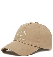 Czapka z daszkiem KARL LAGERFELD beżowa damska 