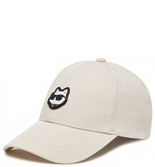 Czapka z daszkiem KARL LAGERFELD beżowa damska 