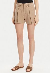 Szorty Guess beżowe damskie Materiałowe