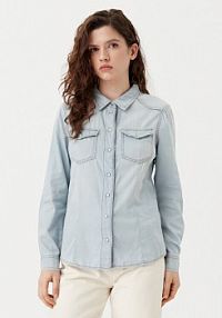 Koszula ONLY niebieska jasna damska Jeansowa Alexa 15315185 Błękitny Regular Fit