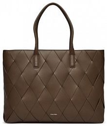 Torebka shopperka Calvin Klein brązowa 