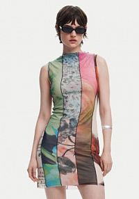 Sukienka codzienna Desigual kolorowa St. Johns 25SWVK01  Slim Fit