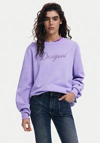 Bluza przez głowę Desigual fioletowa 25SWSK16  Regular Fit