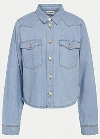 Koszula Noisy May niebieska jasna damska Jeansowa Selvi 27033010 Błękitny Regular Fit