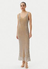 Sukienka dzianinowa PINKO beżowa 