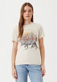 T-shirt ONLY beżowy damski 