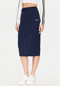 Spódnica ołówkowa adidas granatowa Pinstripe JD2576  Slim Fit
