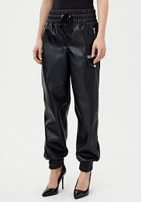 Spodnie skórzane Karl Lagerfeld Jeans czarna Z imitacji skóry