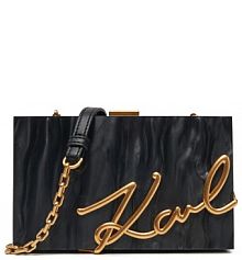 Torebka wieczorowa KARL LAGERFELD czarna 